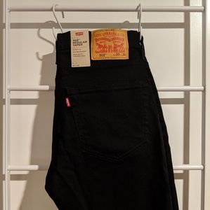 NWT LEVI 502 REGULAR TAPER Black Denim Jean 30x30